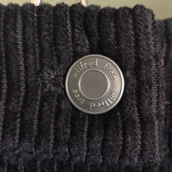 Aritzia Wilfred Free Black Karmen Corduroy Button Front Mini Skirt - Picture 3 of 5